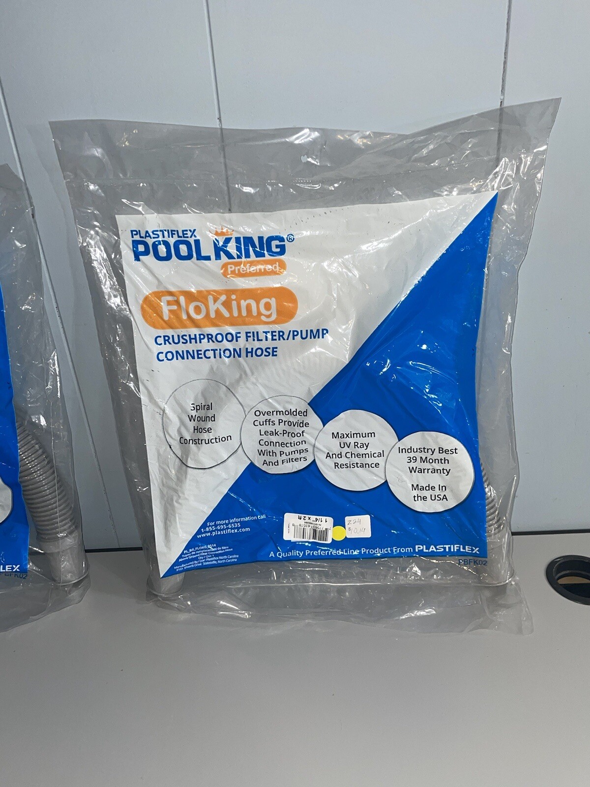 2 Pool King FloKing Filter Pump Crush Proof Connector Hose 1-1/4&Prime; 1.25&Prime; X 2&prime; Ft
