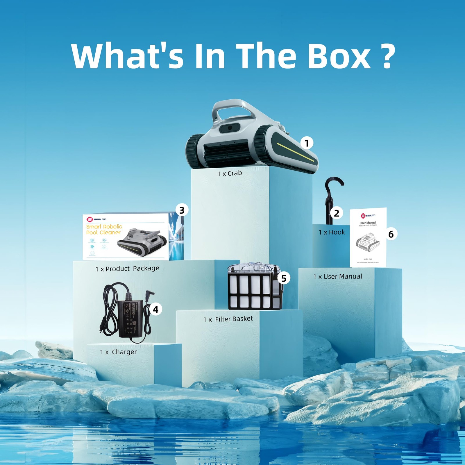 (2024 New) Robotic Pool Vacuum, Cordless Robotic Pool Cleaner for Inground Pools