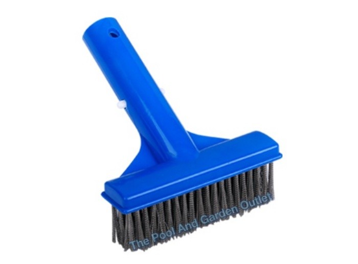 5&Prime; Swimming Pool Spa Algae Brush W Stainless Steel Bristles Plastic Blue Handle