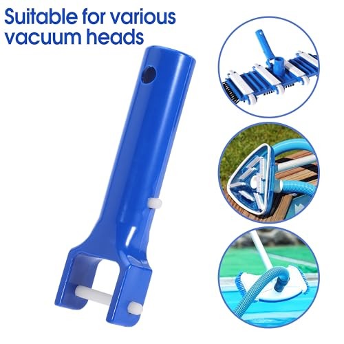 2 Pcs Pool Vacuum Head Handle with 4 Pcs Butterfly V-Clips and Pins fits for