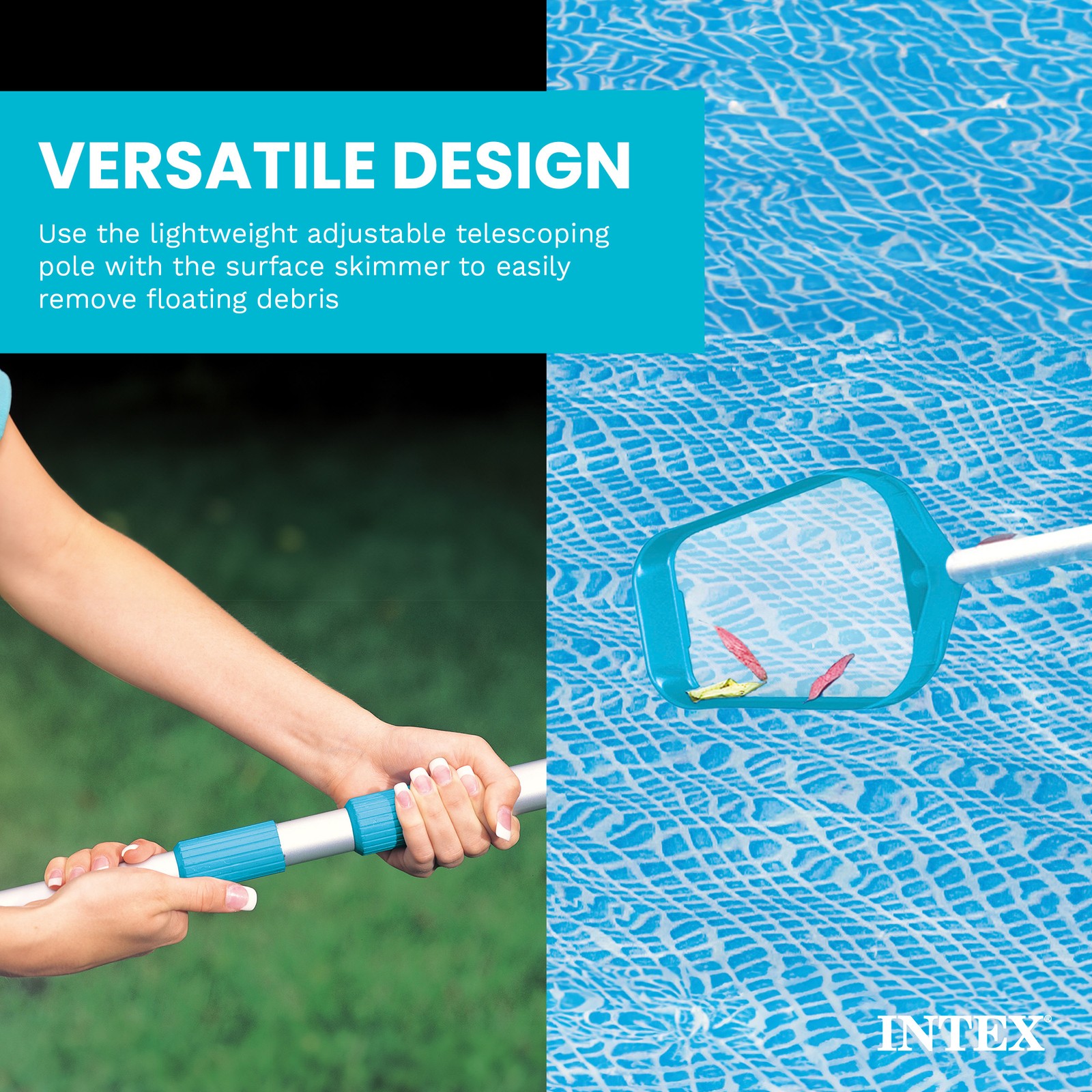 Intex 28002E Maintenance Pool Kit Vacuum Skimmer & Pole (Pool Sold Separately)