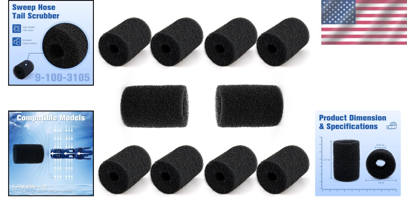 10 Soft Foam Scrubbers for Polaris Pool Cleaners – Effective Floor Cleaning Tool