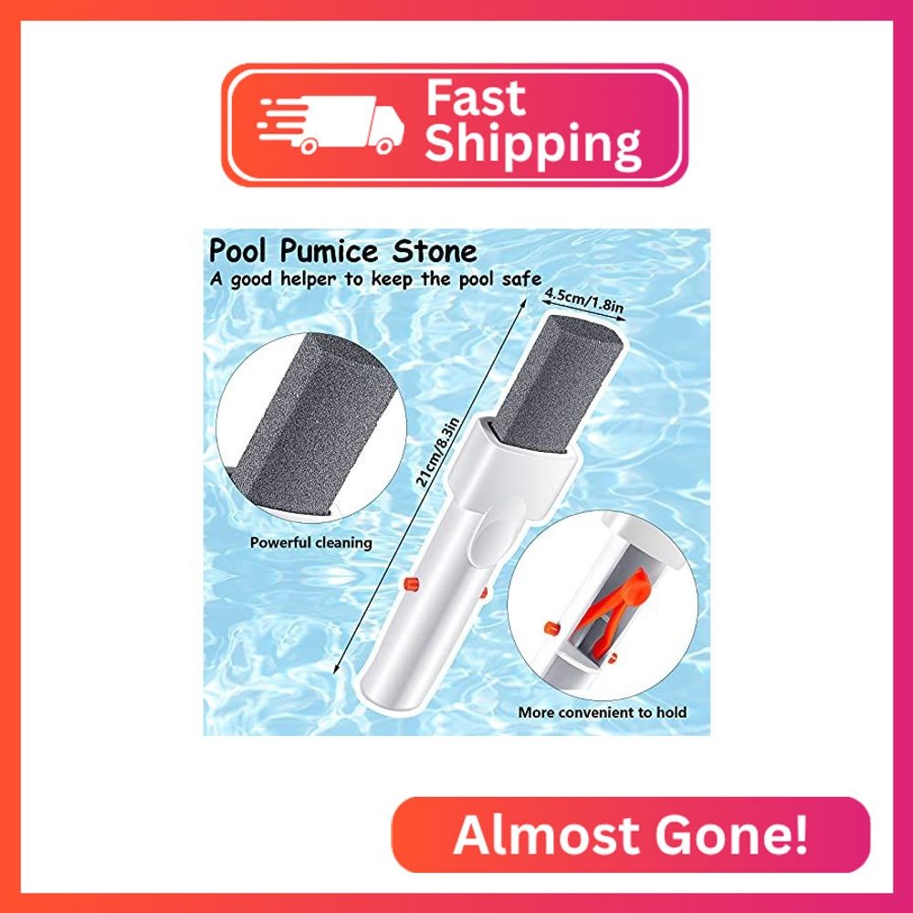 Geiserailie 1 Piece Pool Pumice Stone with Handle Erase Rust Stain Spot Remover
