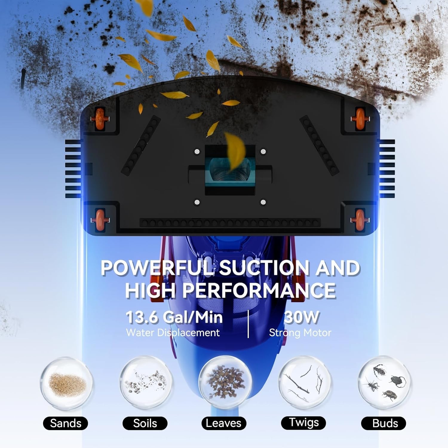 Pool Vacuum Cleaner Cordless Handheld above Ground powerful with Telescopic Pole
