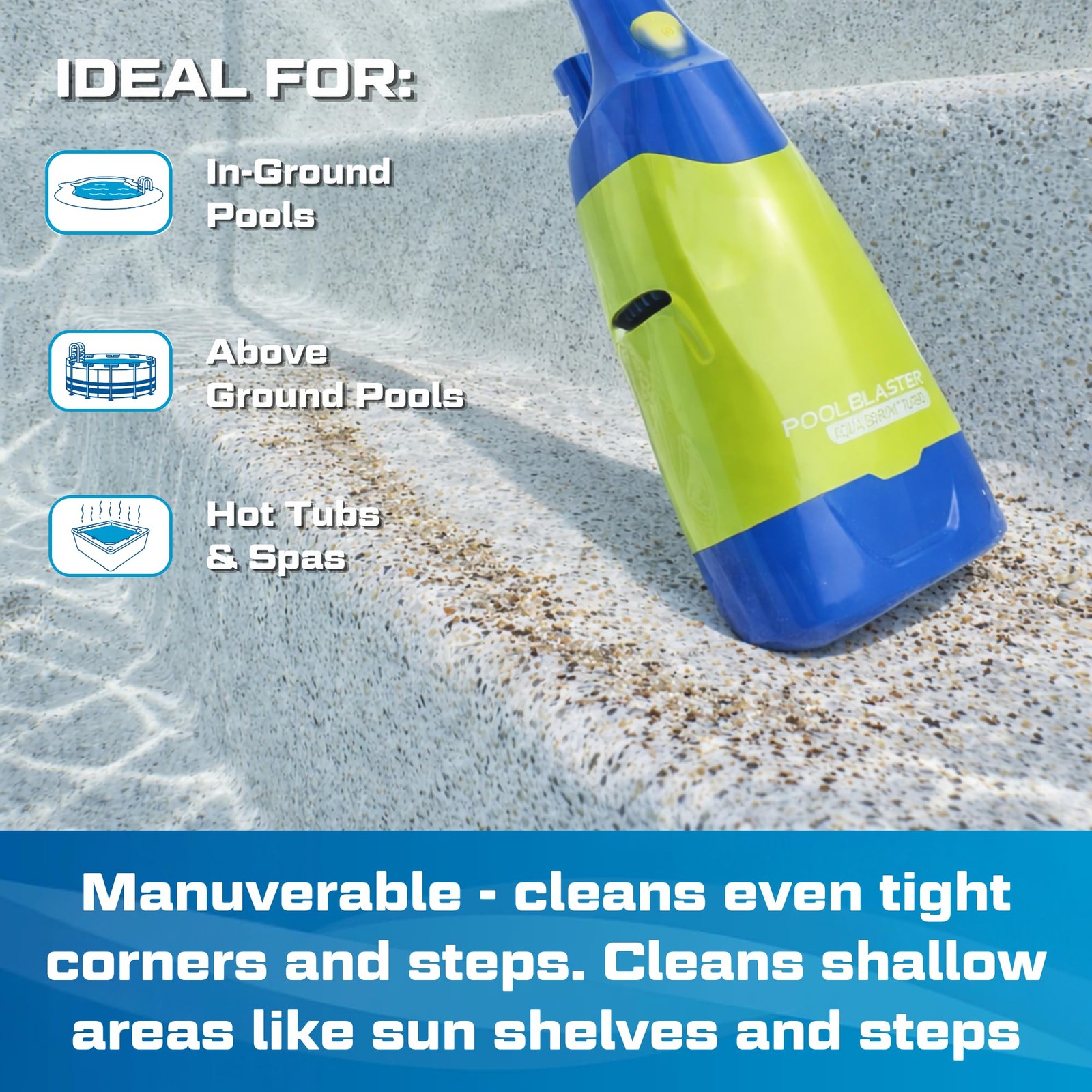 Aqua Broom Turbo Spa Vacuum for Hot Tub Cordless Rechargeable Hoseless for Sp…