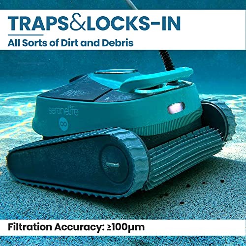 SERENELIFE AUTOMATIC ROBOT POOL CLEANING ROBOT THREE MOTORS A3284 – TURQUOISE