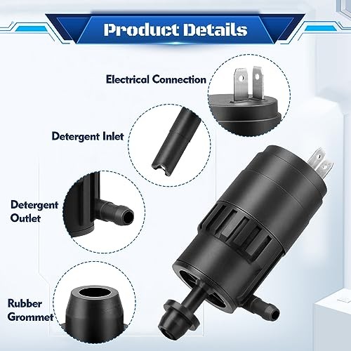066011A Windshield Washer Motor Pump w/Grommet, Replacement for 1986-2019