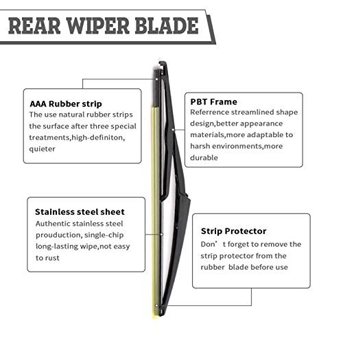 Rear Wiper Arm & Blade Kit,Exact-Fit Replacement for Nissan Rogue 2014-2020