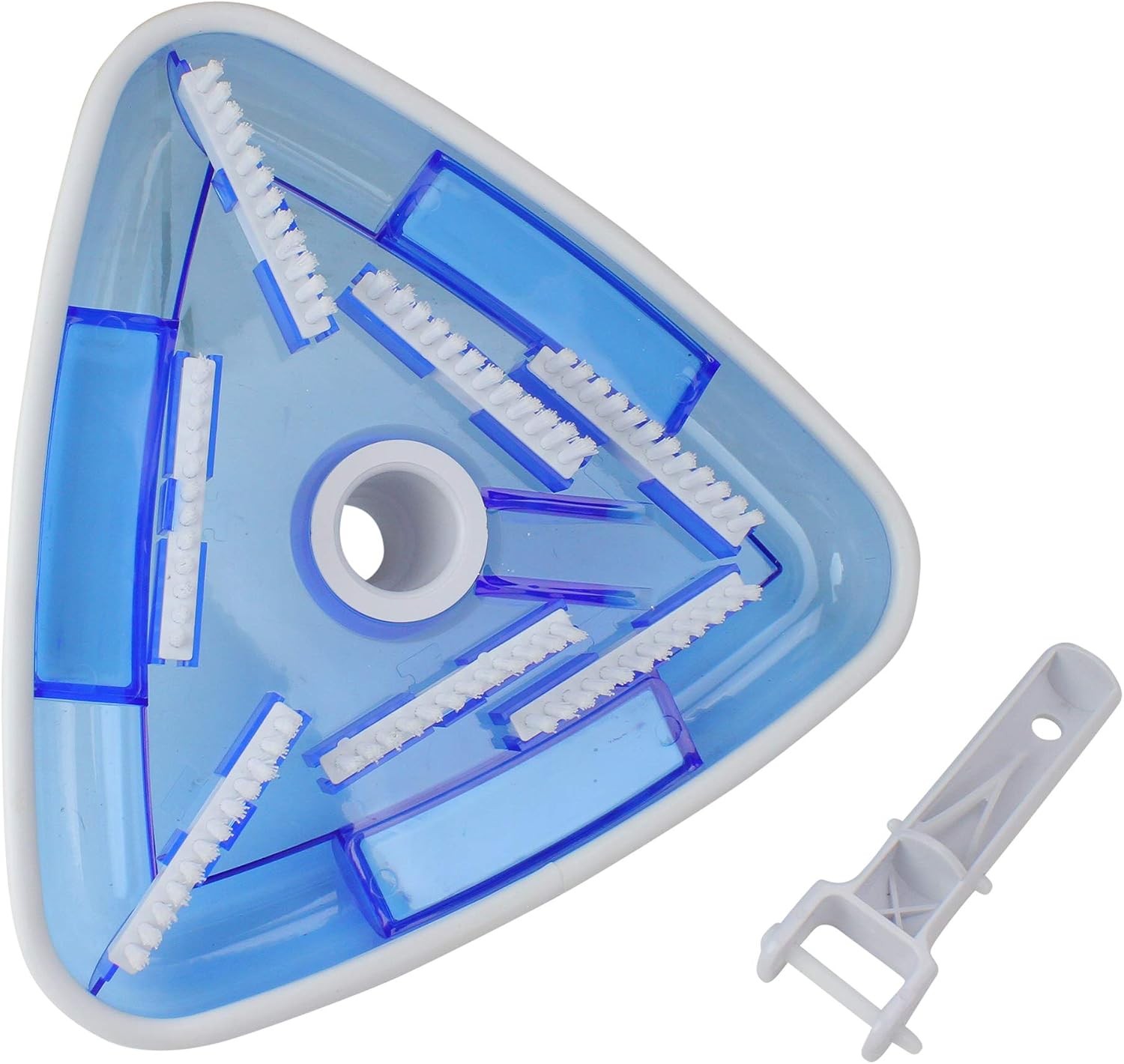11&Prime; Blue and White Deluxe Triangular Swimming Pool Vacuum Head