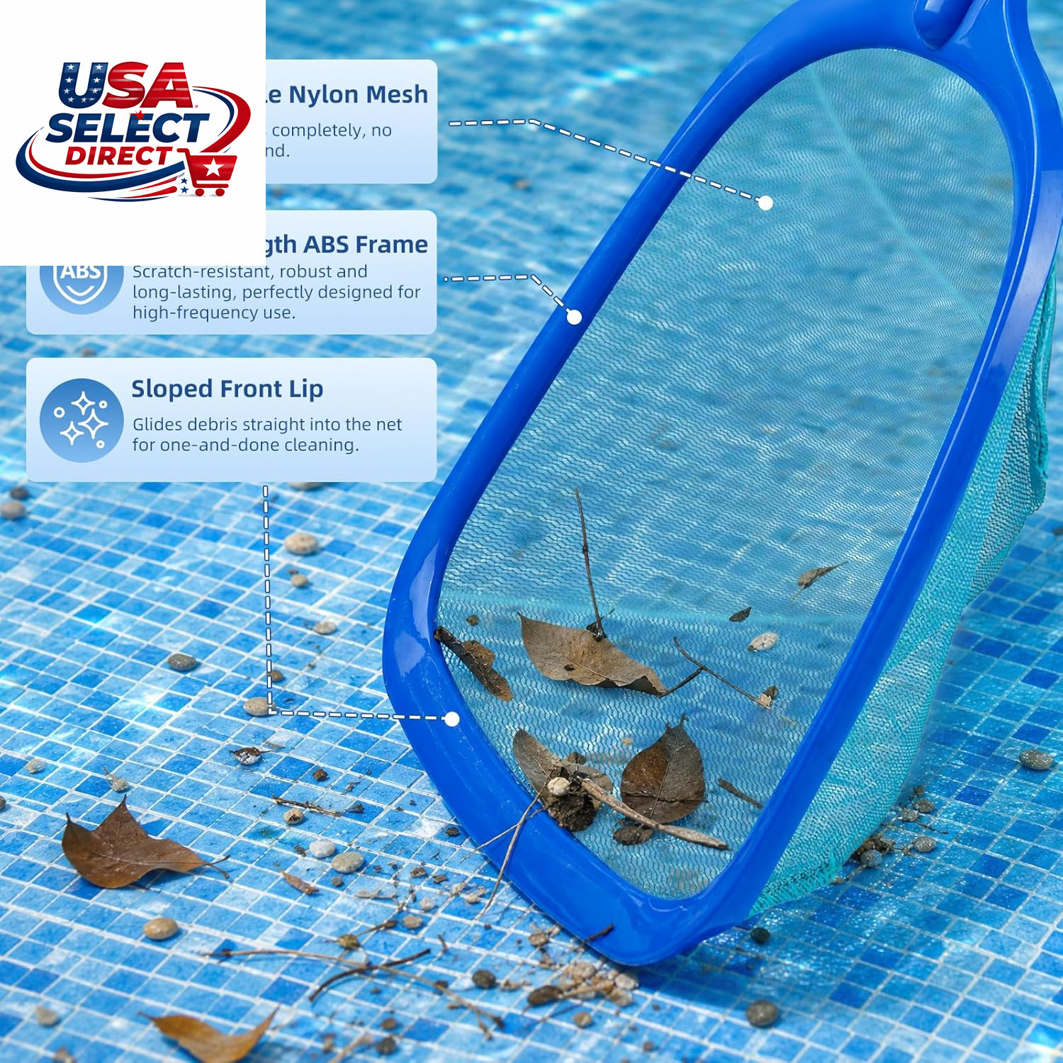 Swimming Pool Cleaning Kit with Aluminum Pole, Skimmer Net, Brush