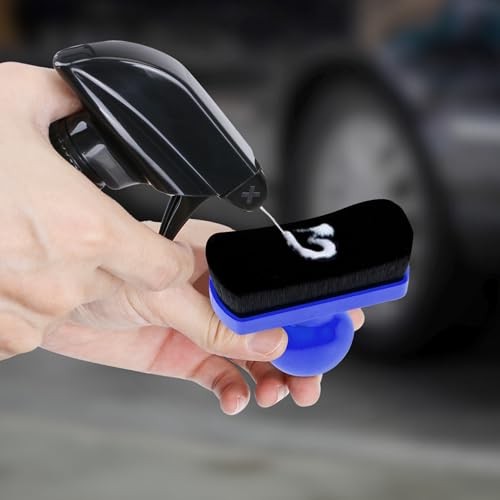 Car Tire Shine Applicator,Vegan Tire Shine Applicator with Curved Black & Blue