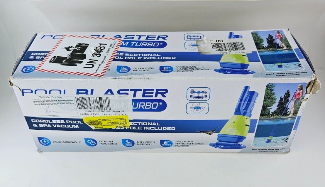 Pool Blaster Aqua Broom TURBO Rechargeable Pool & Hot Tub Cordless Vacuum Opnbox