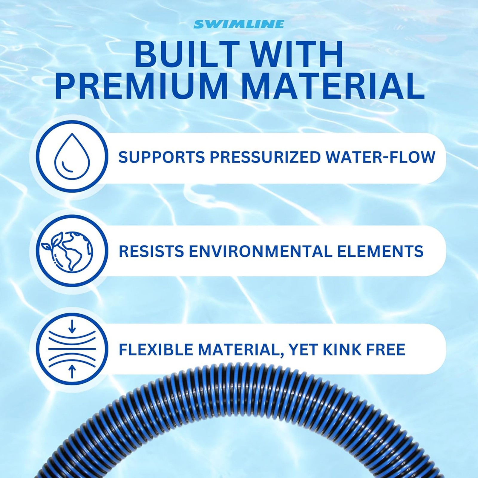 Swimline HydroTools 40’ Premium Spiral Wound Pool Vacuum Hose (Open Box)