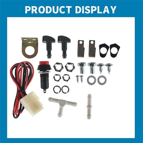 12V Electric Motor Windshield Wiper with Washer Pump Kit Replacement for