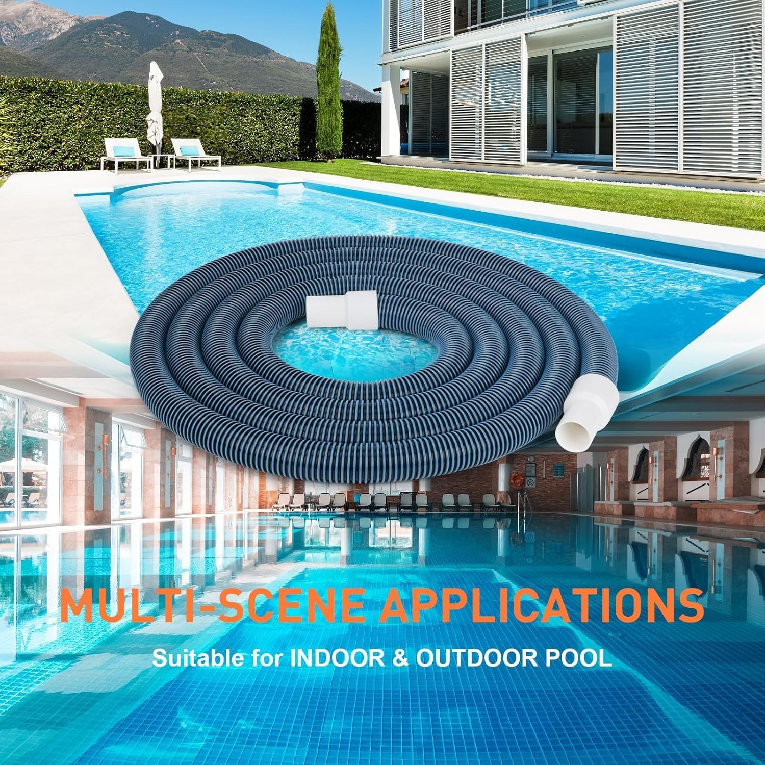 Heavy Duty 1.5 » x 18ft Pool Vacuum Hose with Swivel Cuff for Efficient Cleaning