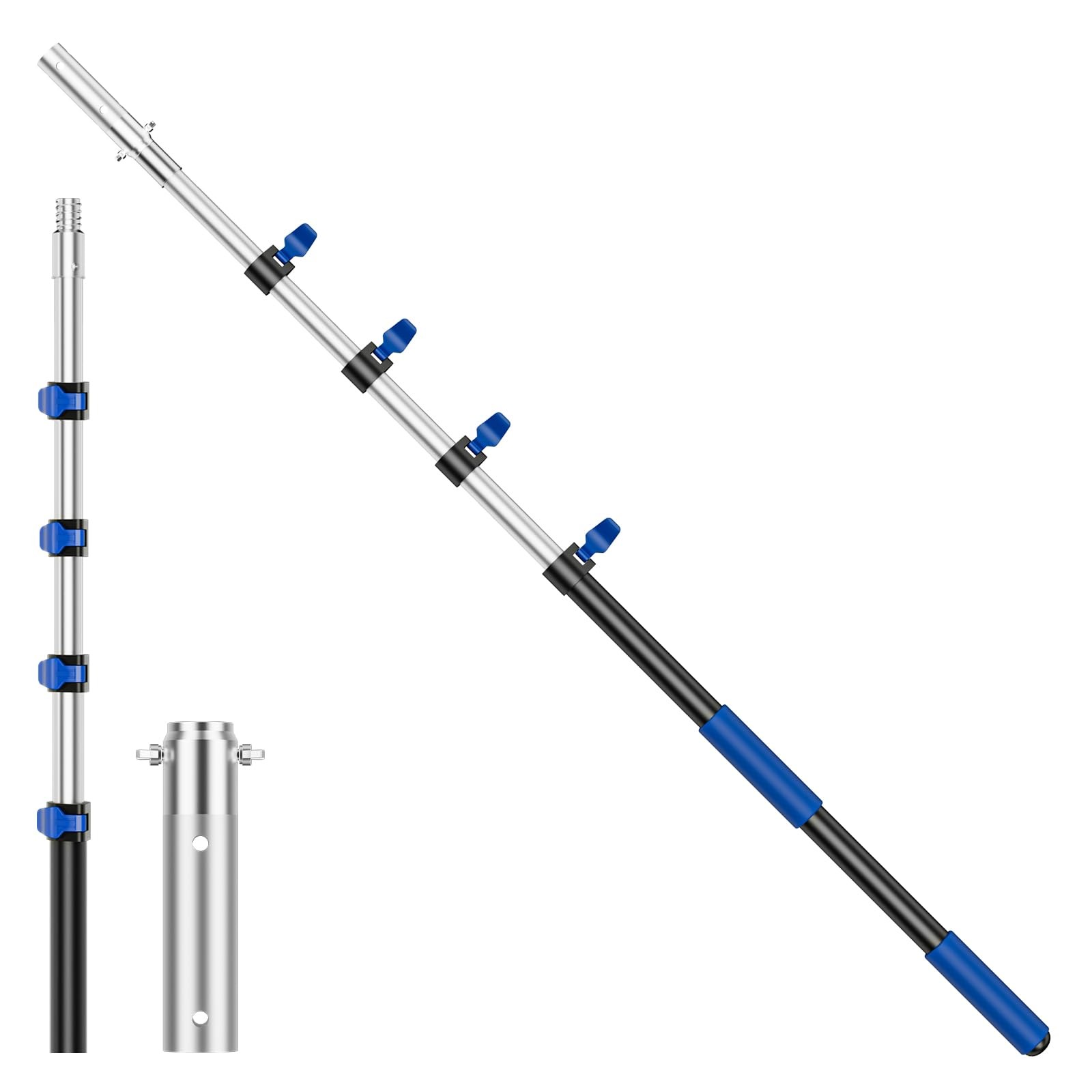 Pool Pole Telescopic 16FT Heavy Duty Upgraded Aluminum, 16 Ft Extension/Exten…
