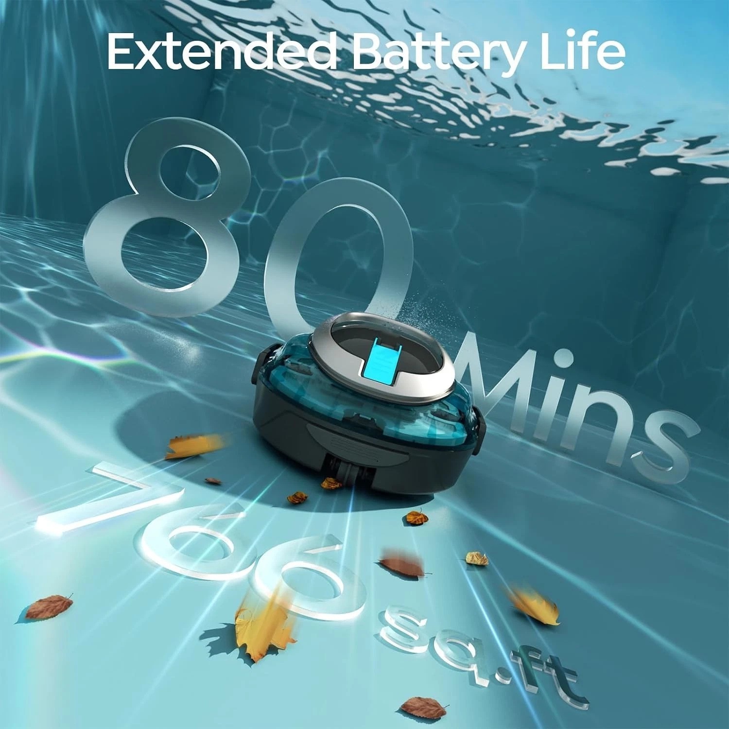 S2 Pool Vacuum Robot for Above Ground Pools, Cordless Operation, 80-Min Runti…