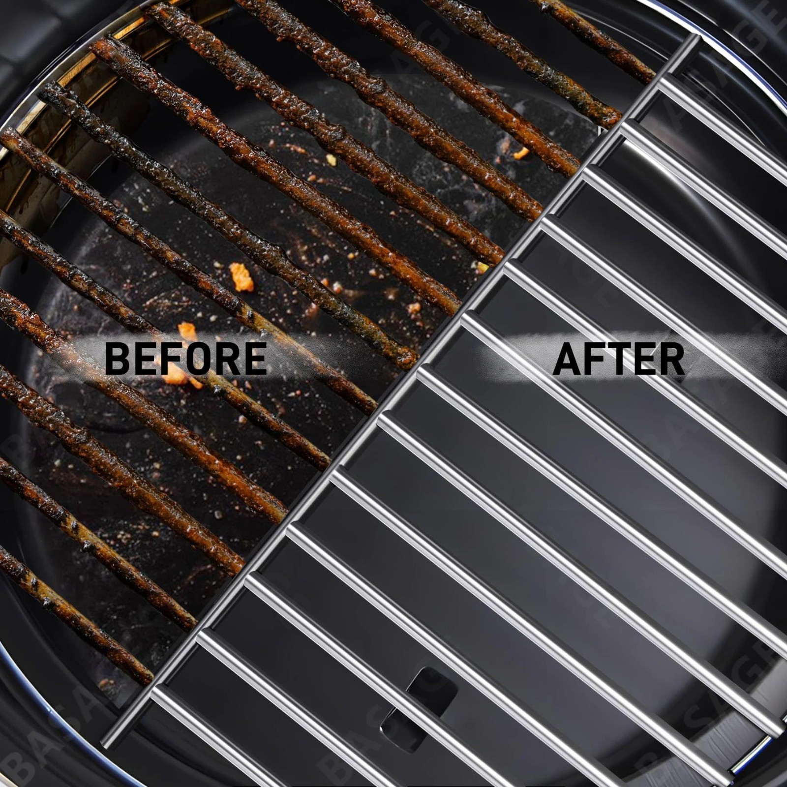 Bristle-Free BBQ Grill Brush Safe Rust-Resistant Stainless Steel Cleaner Tool