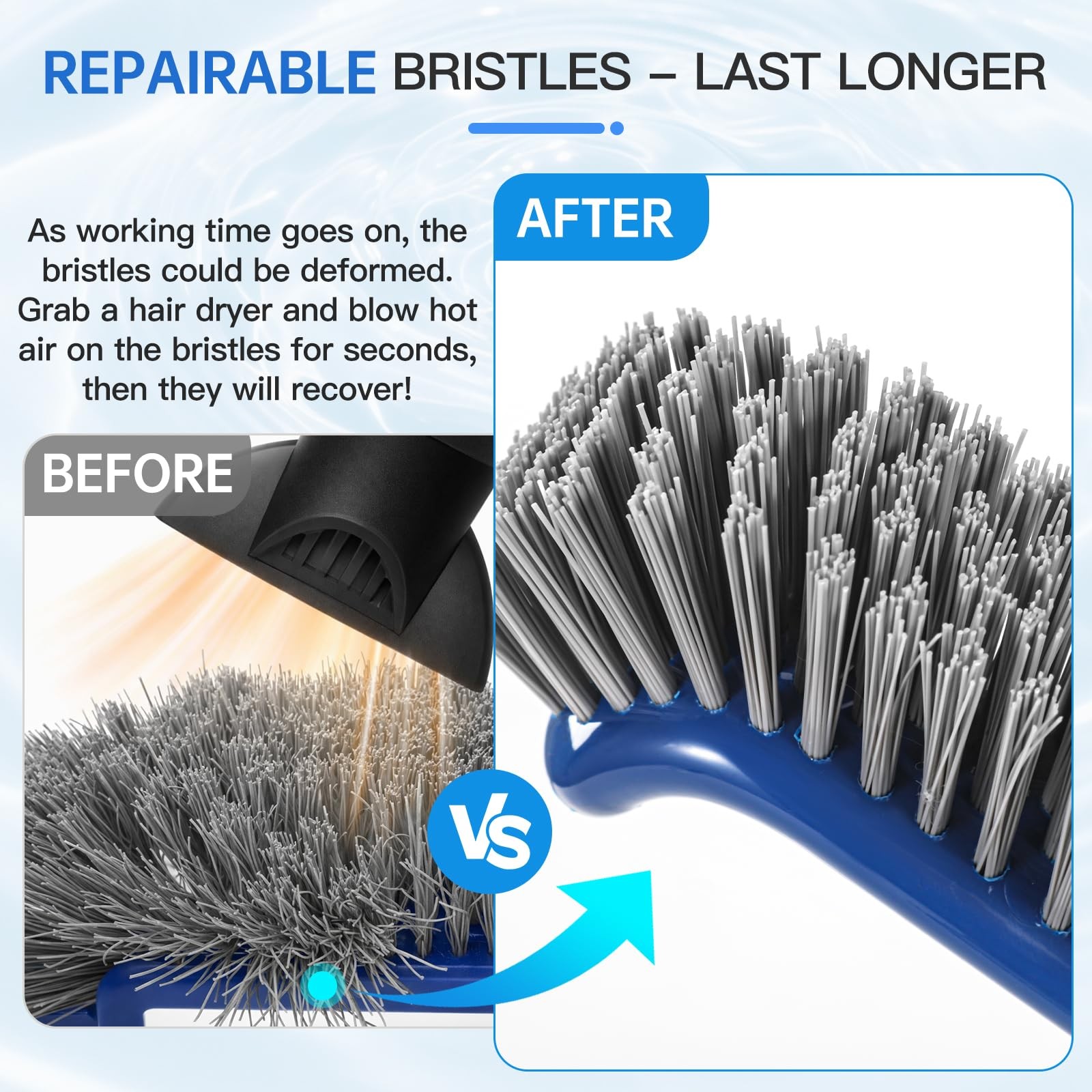 High-Efficiency Pool Brush for Inground & Above Ground Cleaning, Nylon Bristles