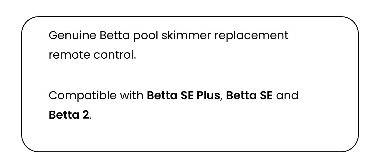Replacement REMOTE for Betta Robotic Pool Cleaner Solar Powered Pool Skimmer