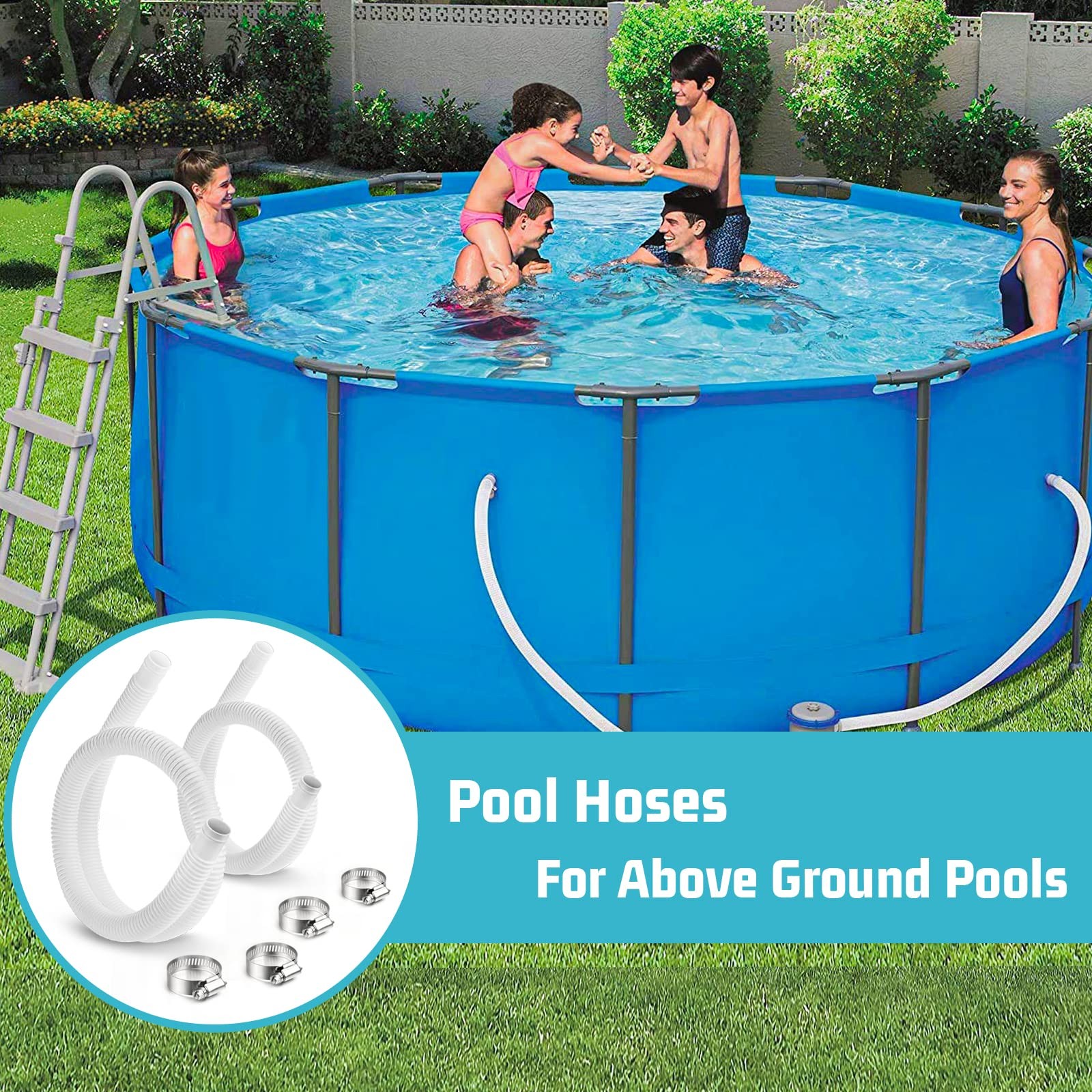 Alocs 1.25 Pool Hose Replacement For Intex Filter Pump – 59 Long Pool Hose For