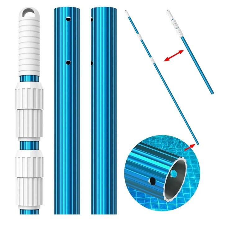 Aquatix Pro Swimming Pool Pole, 15 Foot, 1.3mm Commercial Thickness, Strong 3 &