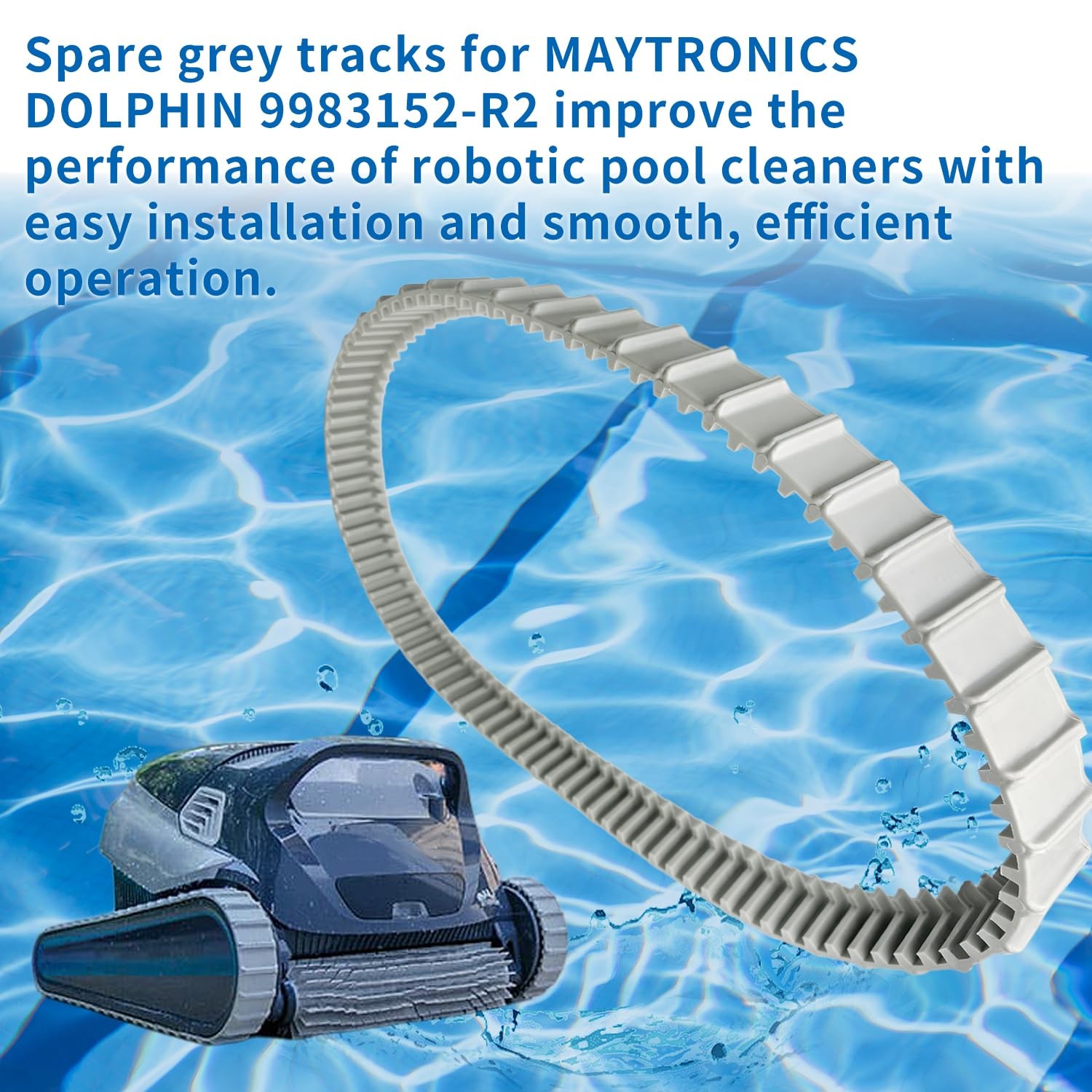 Replacement Gray Tracks for Dolphin Robotic Pool Cleaners – 2 Pack