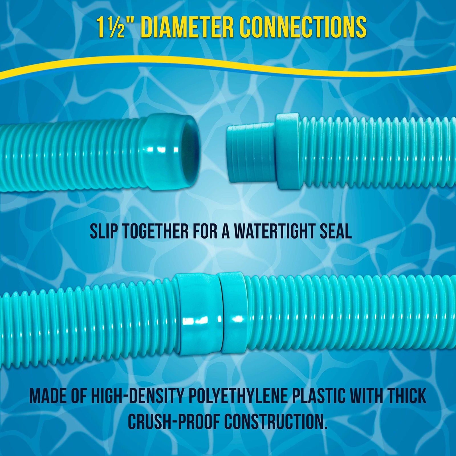 U.S. Pool Supply Vacuum Hose, 8 Piece Hose 1.5 Inch X 40 Inch, Teal