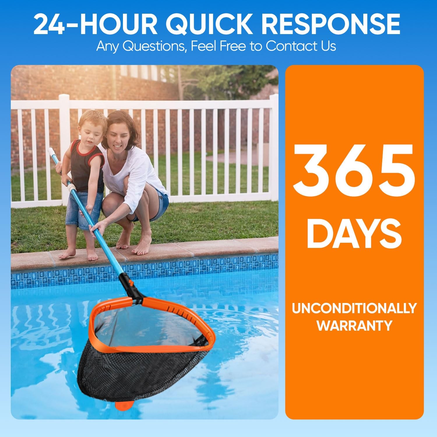 17.5&Prime; Pool Net, Pool Skimmer Net with Double-Layer Netting Bag, Aluminum Frame