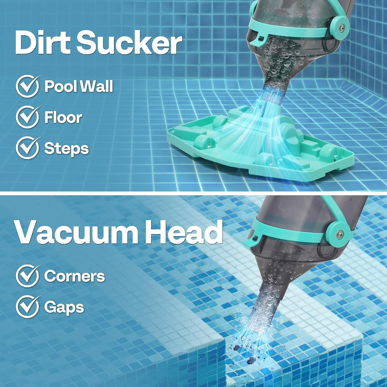 Rechargeable 18.5 GPM Cordless Pool Cleaner with Fast Charging, Handheld Design