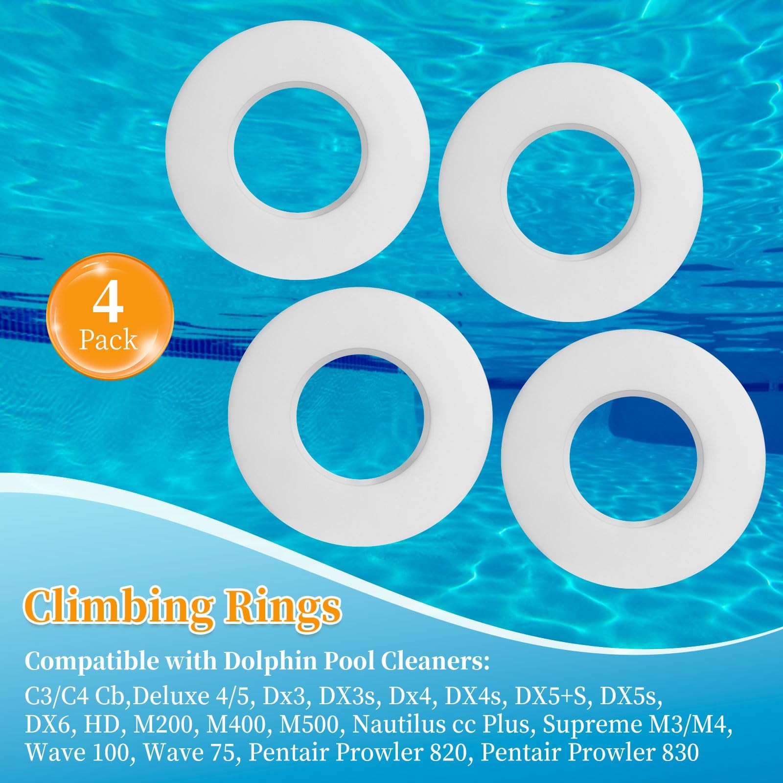 4 Pack Climbing Foam Rings 6101611-R4 Replacement for Maytronics Dolphin Naut…