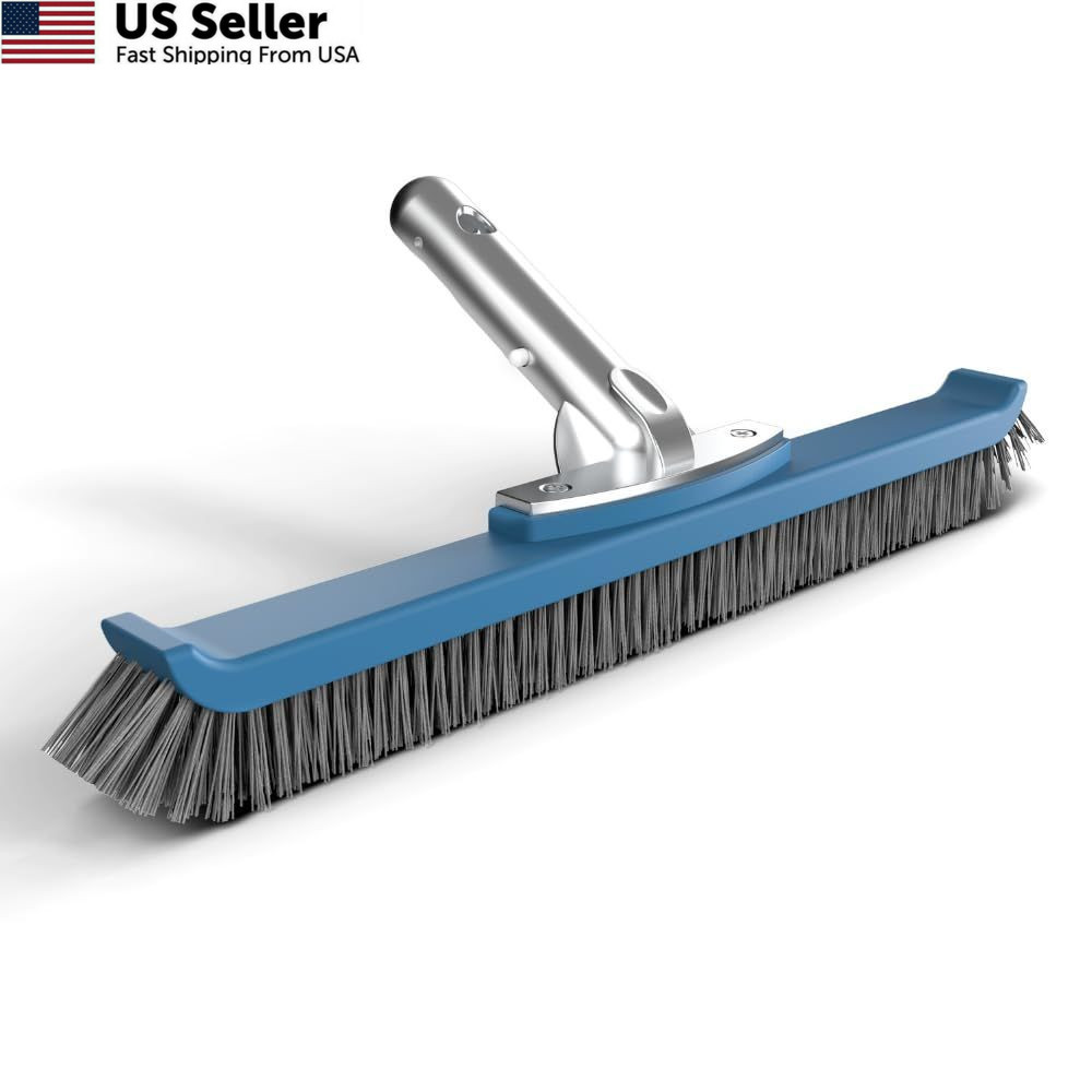 KEMANO Heavy Duty Pool Brush Head: STIFF BRISTLES FOR CONCRETE, Black
