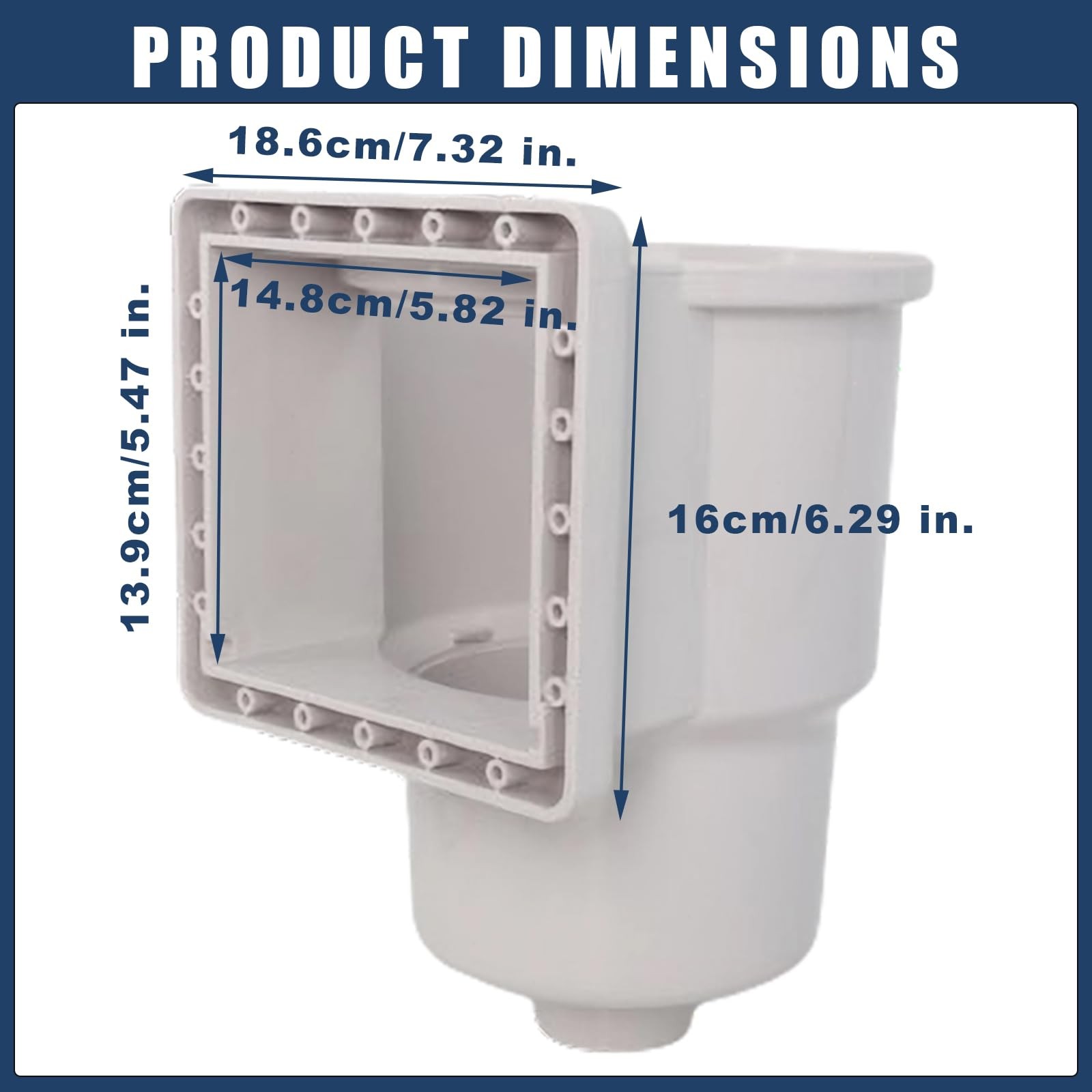 Above Ground Pool Skimmer Kit Replacement Heavy Duty ABS Debris Basket 6 Inch