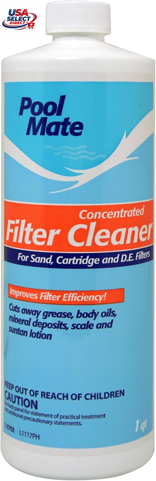 1-Quart 2-Pack Concentrated Pool Filter Cleaner Made in USA