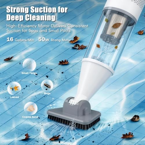 Rechargeable Pool Vacuum Handheld Cordless