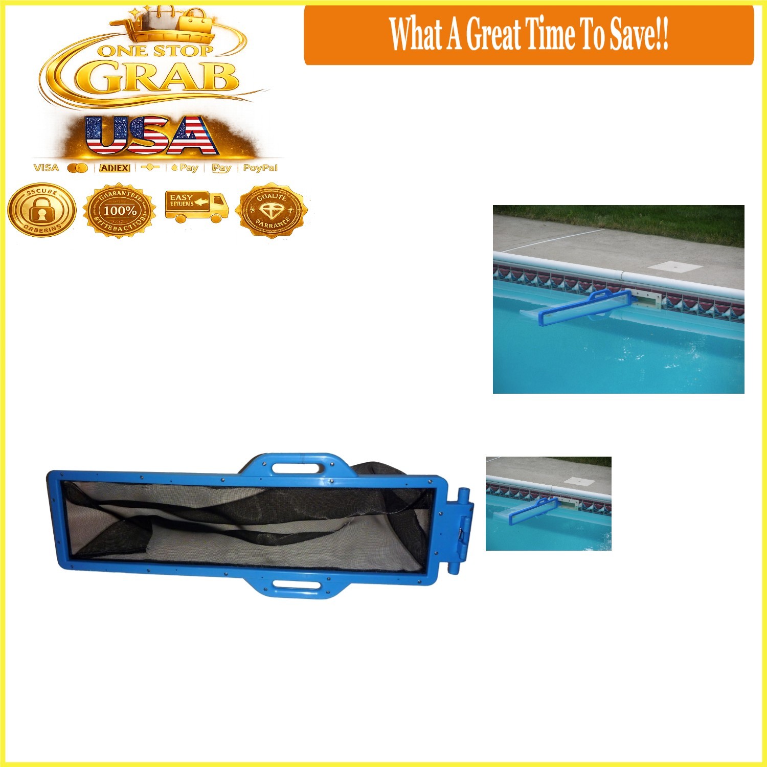 Skim-eeze Pool Skimmer for In-Ground & Above Ground Pools Debris Removal