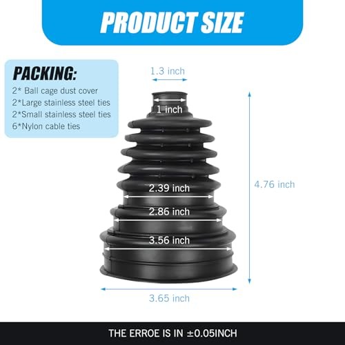 2 PCS CV Axle Boot, Leak Proof Wear Resistant Bushing, No-opening External