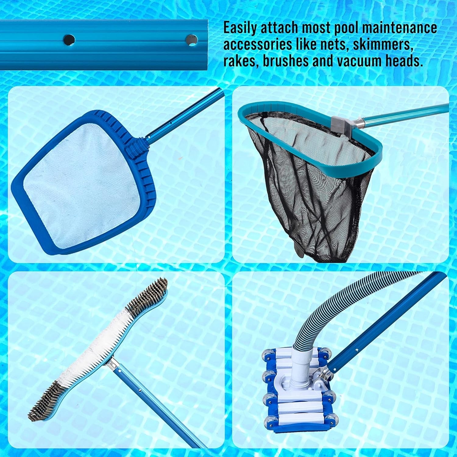 12-Foot Telescopic Aluminum Pool Pole – Ultimate Cleaning & Durability