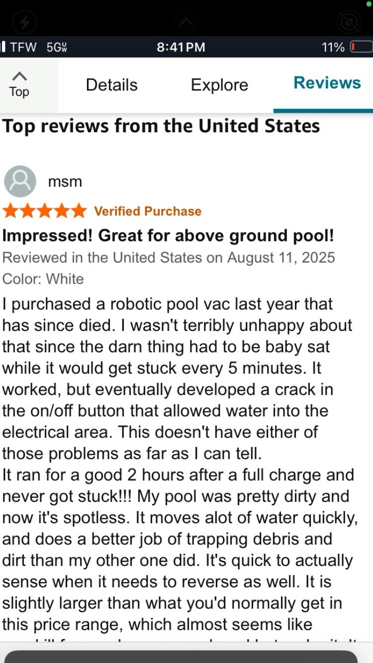 Pool Cleaner Robot for In-Ground/Above Ground Pools – Battery Powered – Pink