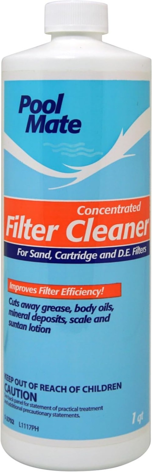 Liquid Pool Filter Cleaner – 1 Quart, Cleans Sand, Cartridge, D.E. Filters