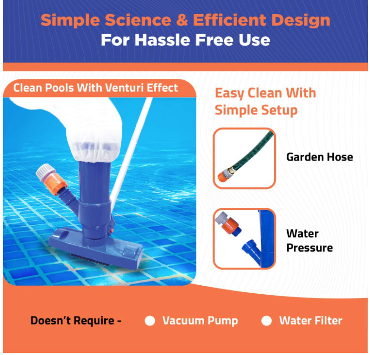 Zepluxe Hand Held Portable Vacuum Pool Cleaner for Above Ground Pools- Ideal …