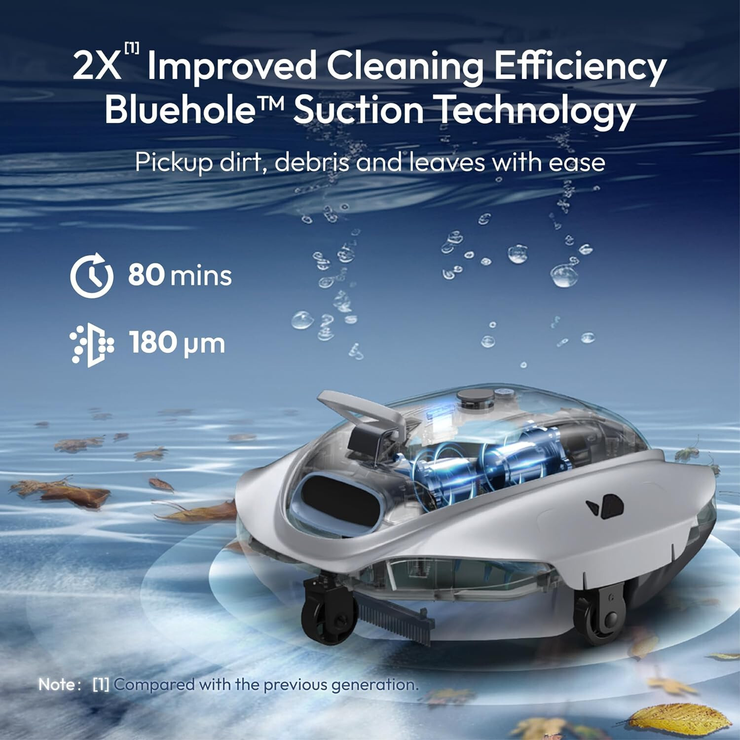 Bubot 300 Cordless Pool Cleaner Robot DirtLock Tech Above Ground & Flat Pools