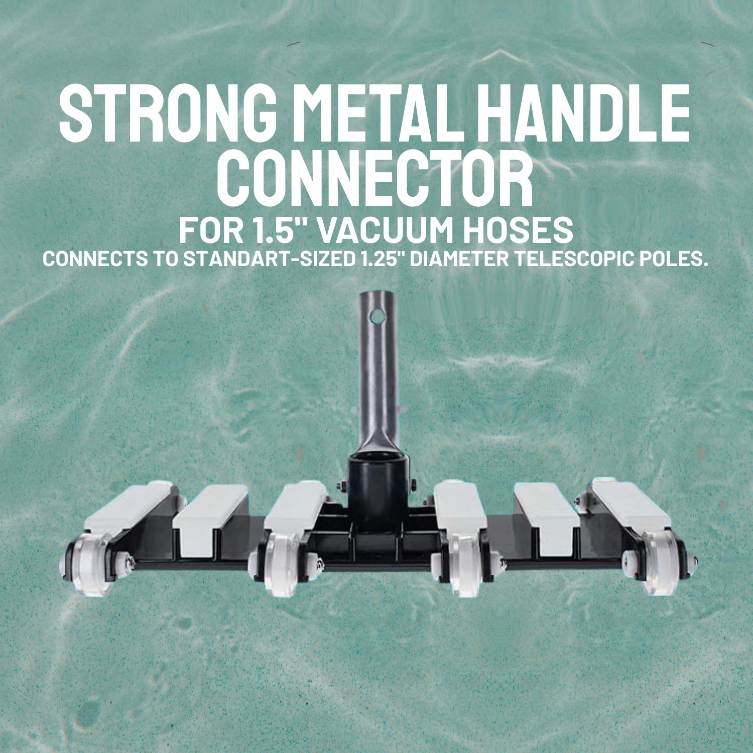 11051H Pooline Heavy-Duty 14&Prime; Vacuum Head With Six Weights & Bearing Wheels