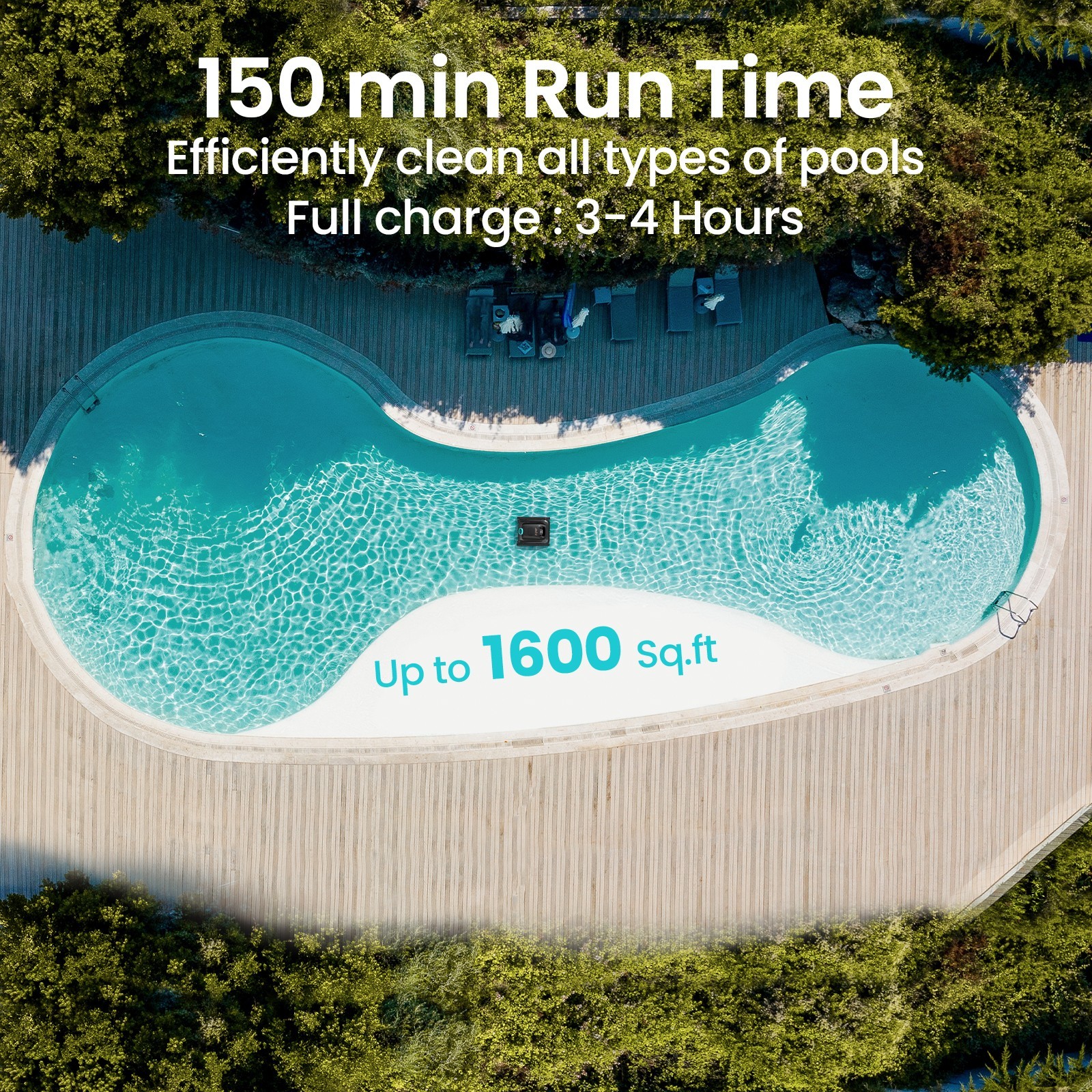 Renewed Aiper Cordless Pool Vacuum Robotic Pool Cleaner Wall Climbing, Scuba S1