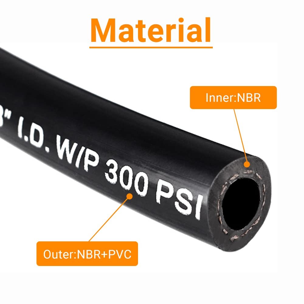 3/8&Prime; Marine Fuel Hose Feed Line Rubber SAE J1527 Standards 8 Marine Fuel Hose