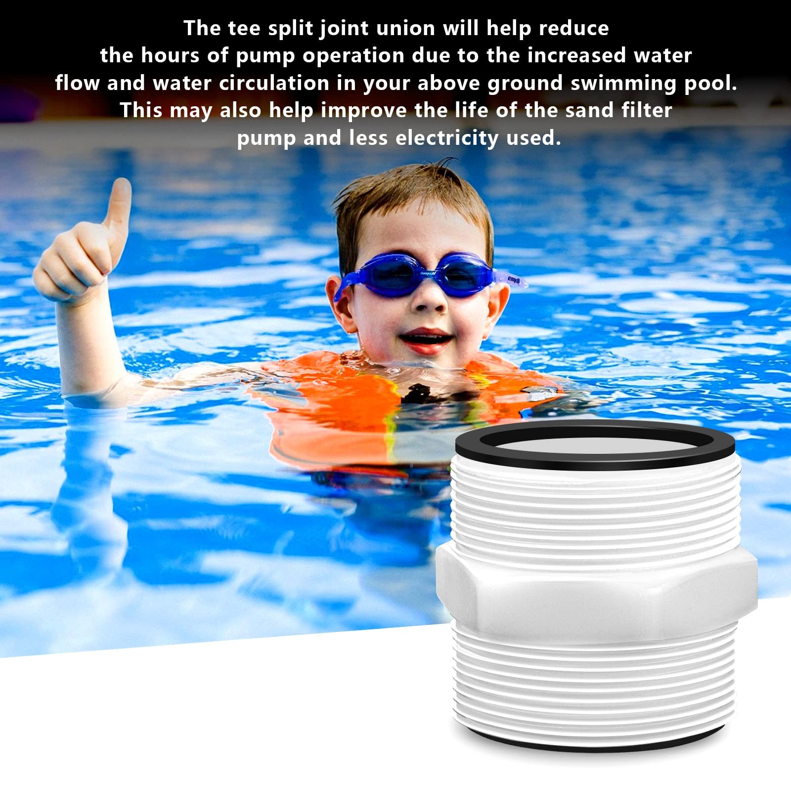 Pool Hose Adapter for Intex Above Ground Pools Pump Parts -1.5 1 Pack, White