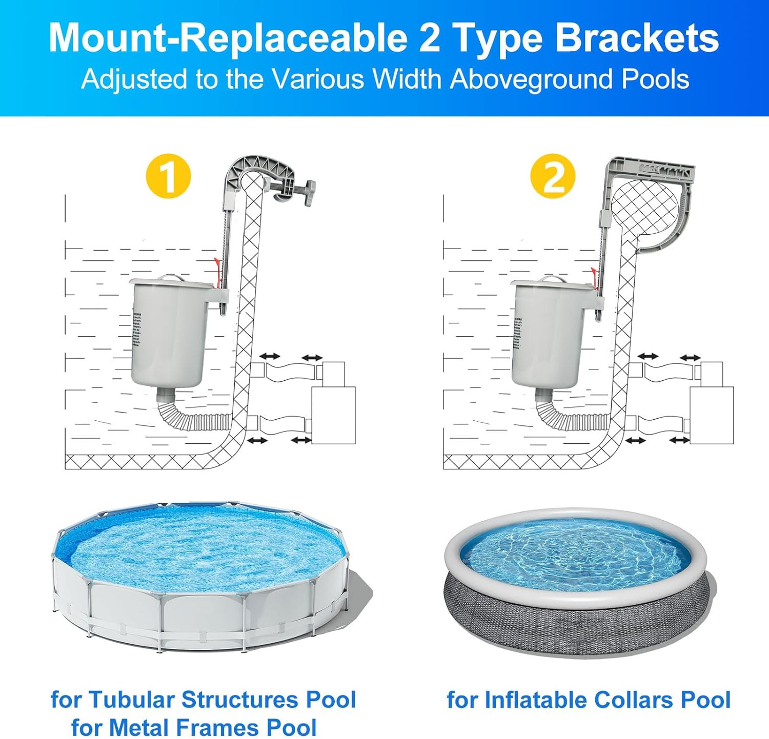Above Ground Pool Skimmer with 10-Pack Skimmer Socks, Wall Mount Surface Skimmer