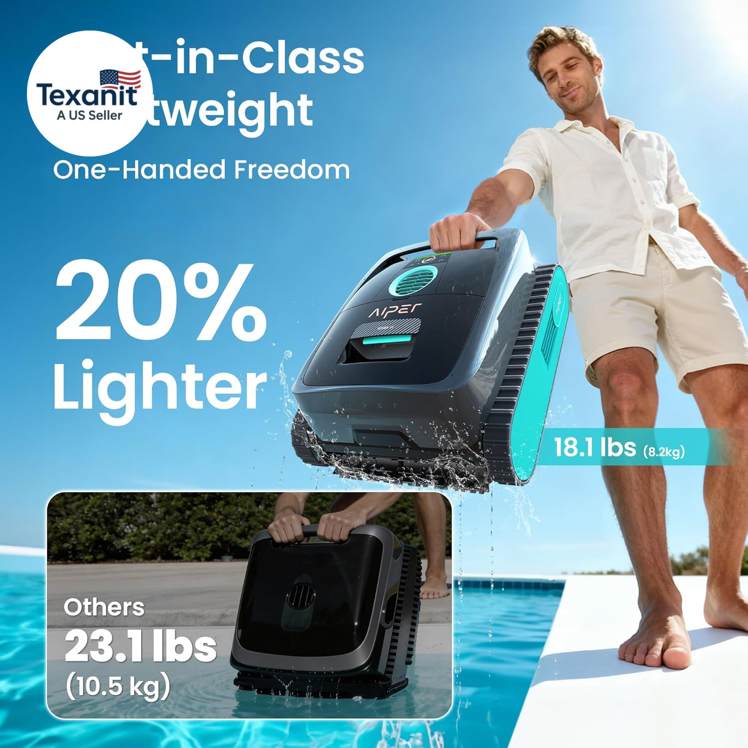 Scuba V3 AI Vision Cordless Robotic Pool Cleaner, 10X Faster Pool Cleaning with