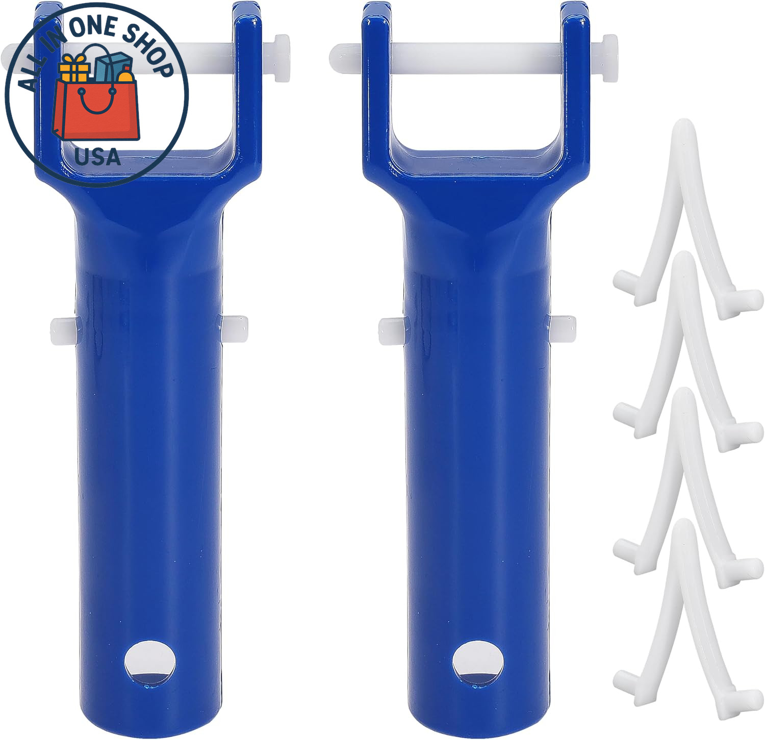 Pool Vacuum Head Handle Set with Butterfly V-Clips and Pins for Spa Use