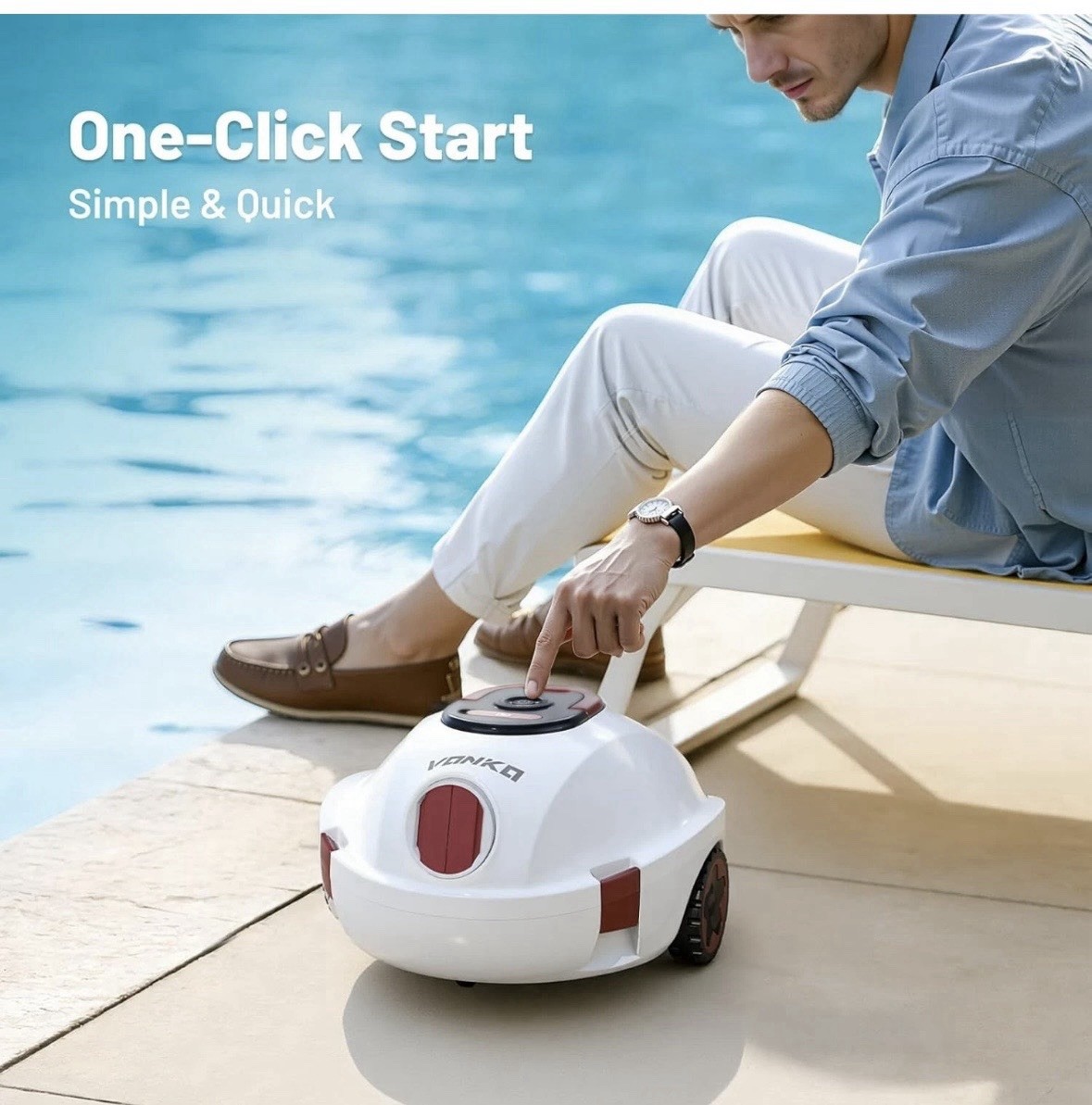P10 Cordless Robotic Pool Cleaner 100-Minutes Battery Life, Dual Suction